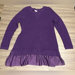 LOGO Purple Long Sleeve Top Size Large